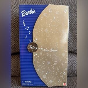 Y2K NIB 2001 Ring in the New Year Blue Gold Mattel Blonde Barbie Doll